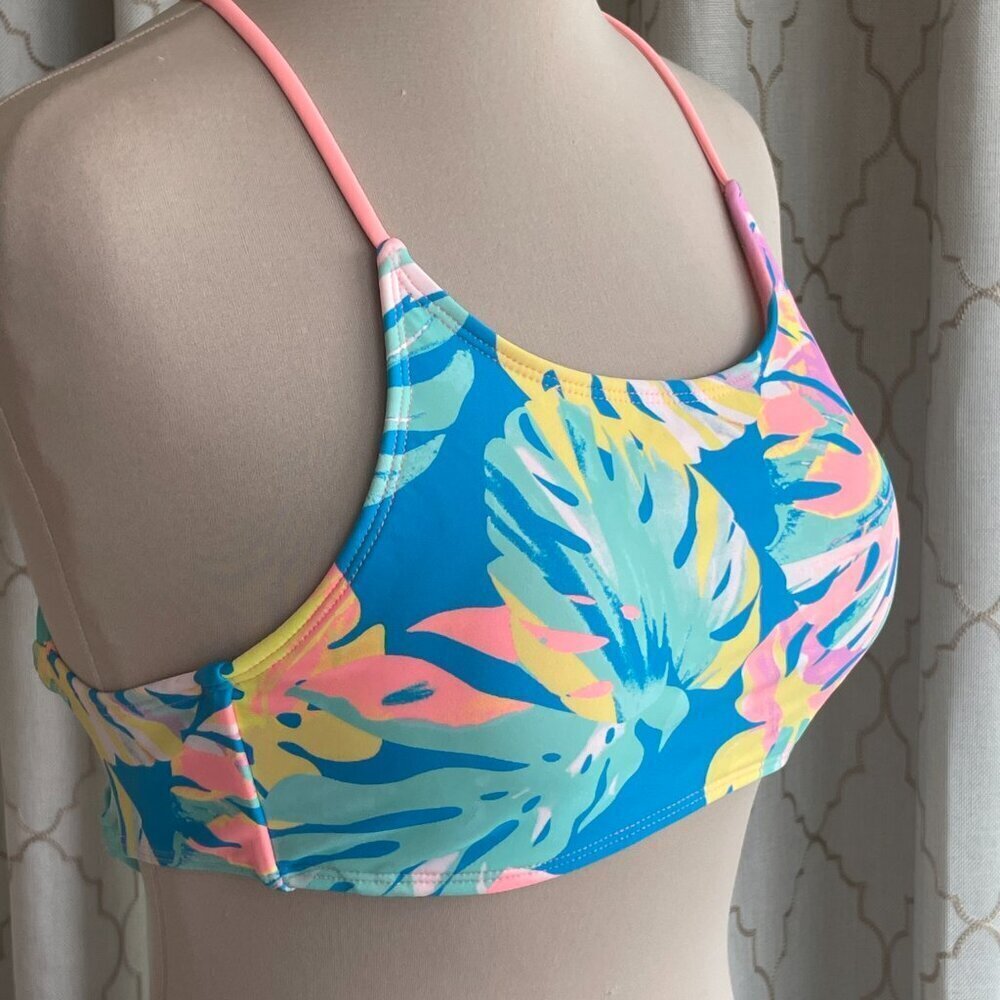 SO Juniors Tropical Strappy- Back Bikini Top, Size Small NWOT